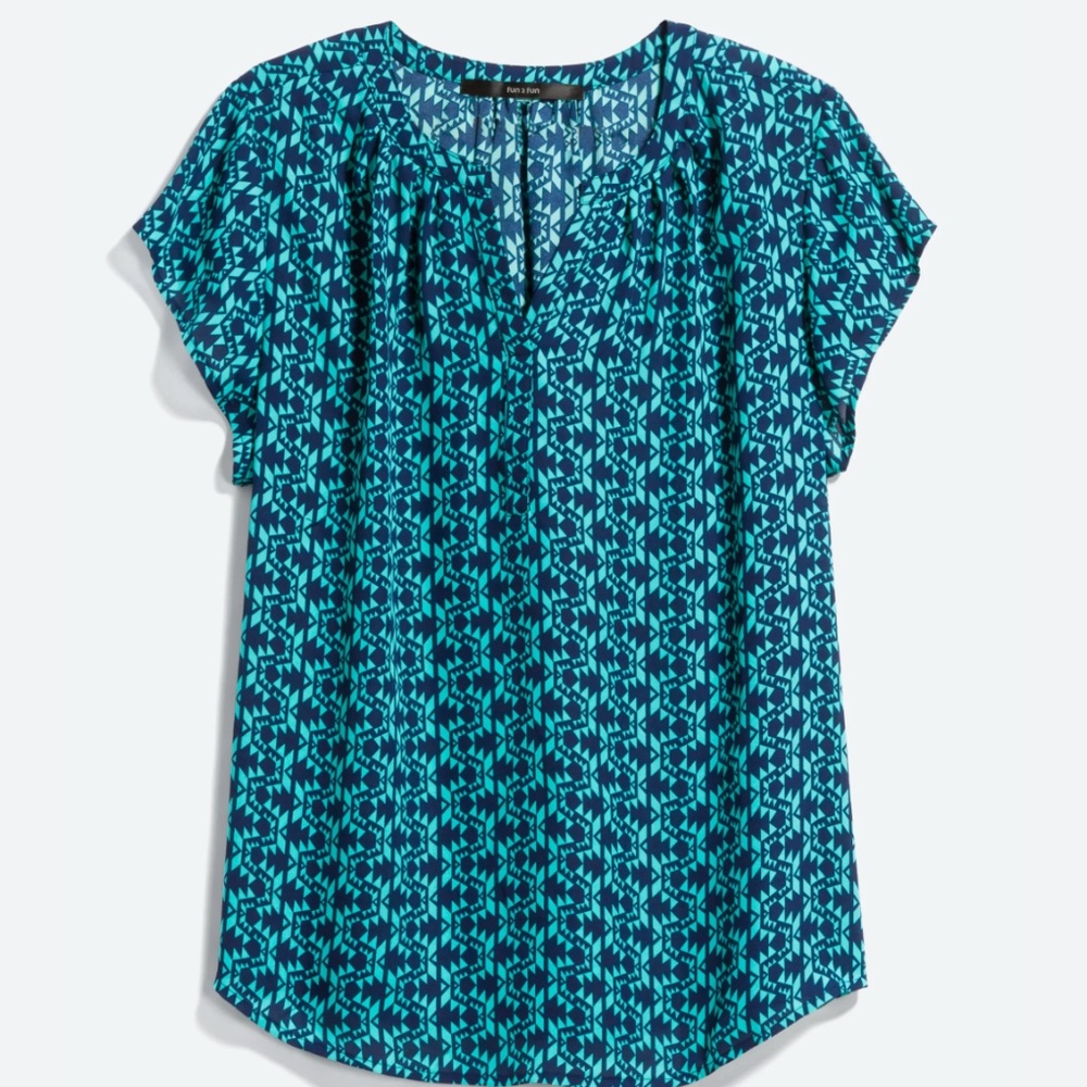 Fun2Fun Split Neck Blouse 2X
